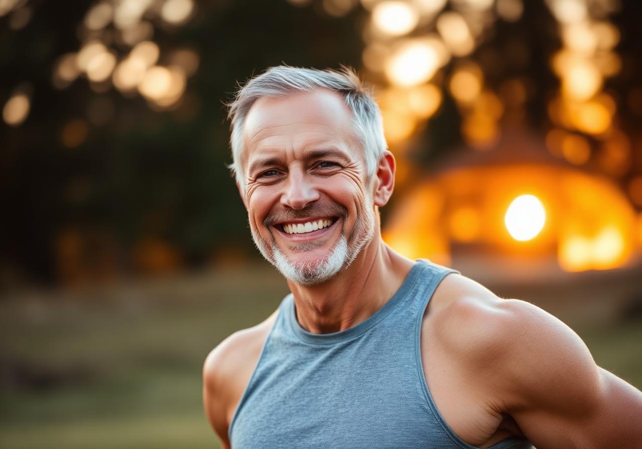 Confident man enjoying renewed energy and vitality
